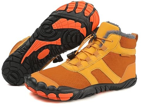 JYukaichen Stivali Da Neve Uomo Scarpe Invernali Uomo Barefoot Scarpe Foderate Caldo Scarpe a Punta Larga Antiscivolo Scarpe da Trail Running Trekking Stivali, 36-47