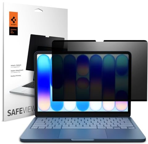 Spigen SafeView Privacy Filter Screen Protector for MacBook Neo 13 inch | 1 Pack, Anti-Spy, 9H Hardness Tempered Glass, Touch Responsive, Scratch Resistant