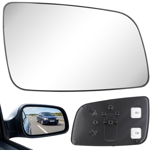 Spiegelglas Außenspiegel Kompatibel mit Opel Astra G 1998-2004 | Ersatzspiegelglas mit Trägerplatte Seitenspiegelglas Beifahrerseite Rückspiegelglas Asphärisch mit Opel Astra G Rechts