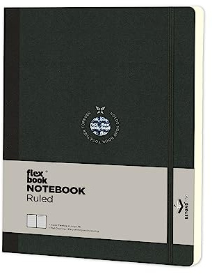 FlexBook Anteckningsbok 192 randiga sidor 17 x 24 cm Couverture Noire/Dos Noir