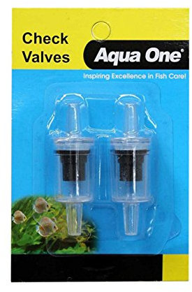 Aqua One Airline Check Valve/Non-Return Valve (2pk) for Aquarium Air Line Safety