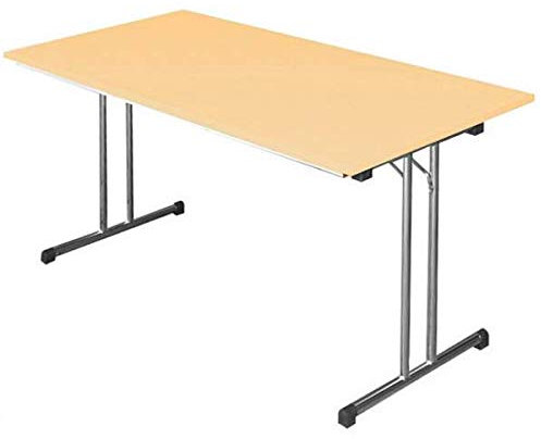 KLAPPTISCH Besprechungstisch Kantinentisch Verkaufstisch Schreibtisch 140x80 Ahorn/Chrom 350612