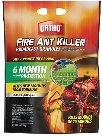Ortho Fire Ant Killer Broadcast Granules - Fire Ant Granules for Outdoors, Kills Mounds in 15 Minutes, 6 Month Protection, Treats Up To 5,000 sq. ft., 11.5 lb.