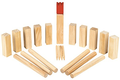 moses. Kubb – Wikingerspiel, Geschicklichkeitsspiel aus Holz für draußen, Schwedenschach für den Garten, im kompakten Format besonders geeignet für unterwegs und auf Reisen