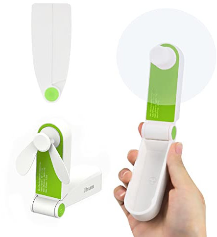 Jhua Handheld Mini Portable Folding Pocket Fan - USB Rechargeable Desk and Travel Fan for Home, Camping