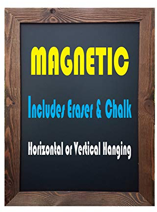 Tektrum Große stabile Vintage Rustikal Holz Magnetische Wandmontierung Kreidetafel 45.7 x 61 cm, gerahmte dekorative Schild-Tafel, leicht abwischbare Schreibfläche, Hochzeiten, Naturholz-Finish