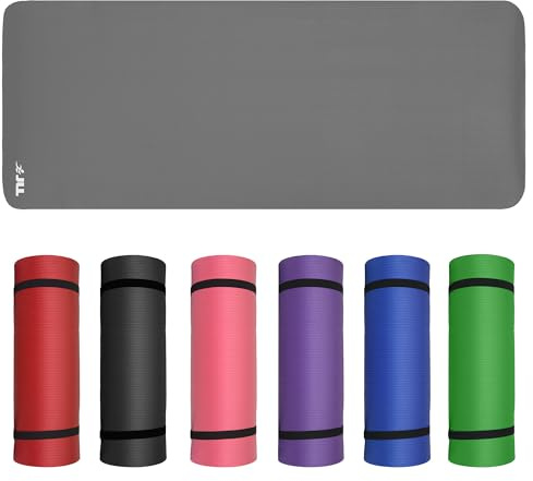 JLL Yoga Mat Extra Thick 15mm Non-Slip Pilates Workout Exercise Mat, Ideal Camping Mat(Grey)