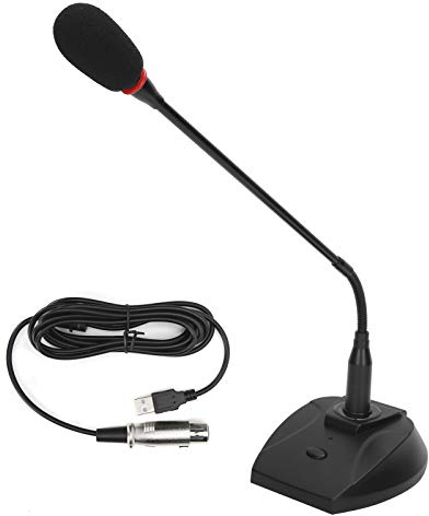 ASHATA Microphone USB, Micro de Bureau Microphone Filaire à col de Cygne Professionnel, Micro Ordinateur Micro à col de Cygne PC pour Jeu de réunion de conférence en Direct