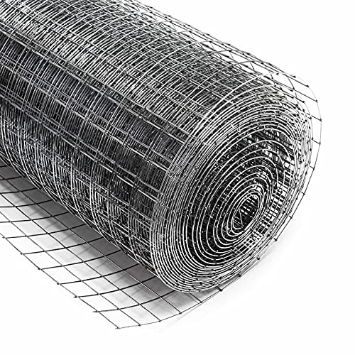 Wiltec Grillage à mailles - 5 m x 50 cm/Épaisseur fil 0,7 mm/Maille 12 x 12 mm - en Acier galvanisé - Grille métallique pour Volière Clapier Clôture Jardin Sylviculture Agriculture