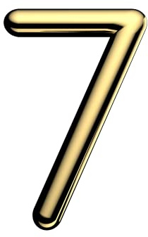 Ultion Sweet Gold Door Number '7' | Self Adhering, No screws, No drilling, Matching numbers available, Matching Ultion Sweet door furniture available