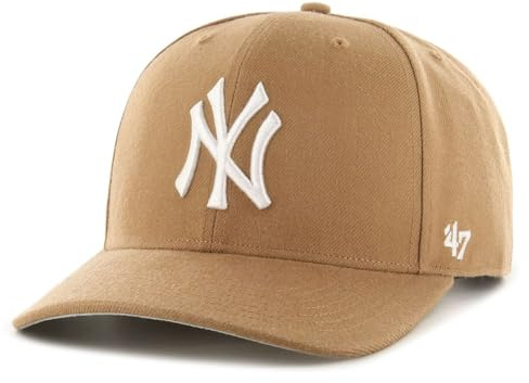 47 MLB New York Yankees Cold Zone MVP DP Unisex-Baseballkappe, Verstellbar, Hochwertiges Design, White Logo, Camel
