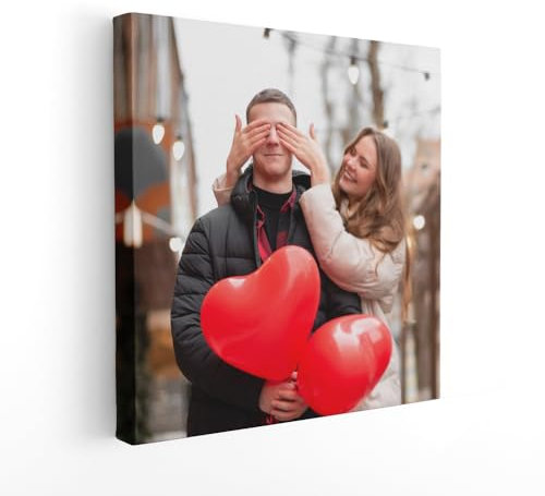 Stampa Foto su Tela Personalizzata in Alta Definizione, Regalo di Natale - Quadro in Tela Personalizzabile Completa di Telaio e Tela - Idea Regalo Decorazione per Interni, Wall Art (20x20 cm)