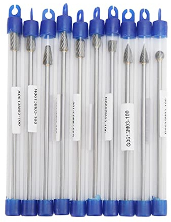 Raguso Hårdmetall-frässtift-set, multifunktionellt, 10 stycken, högeffektiva, praktiska 3 mm skaft slipstift filer för bilen för flygfart