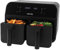 Petra PT4750BLKVDE - Friggitrice ad aria da 7,4 l, doppio cestello rimovibile, funzioni di cottura Sync e Match, 2 vassoi XL per cottura indipendente, display LED digitale, 6 programmi, 2400 W.