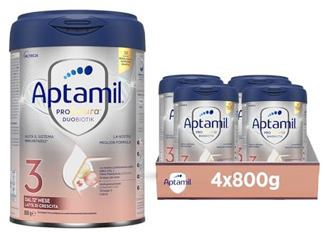 APTAMIL PROFUTURA Duobiotik 3 - Latte di Crescita in Polvere per bambini dal 12° mese - 3200 grammi (4 confezioni da 800g)
