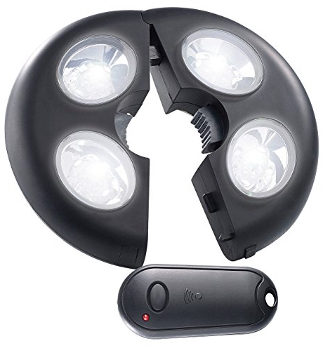 Lunartec Sonnenschirm-Lampe LED: Helle LED-Schirmleuchte LSL-120, IP44, Versandrückläufer (Beleuchtung für Sonnenschirm, Schirmleuchte mit für außen, Zelt)