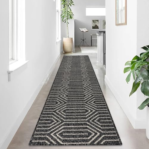 Cekene Runner Rugs for Hallway Non Slip 65x300cm Hall Carpet Runner Washable Extra Long Low Profile Floor Rug Runner for Kitchen Hallway Entryway Laundry Room Grey