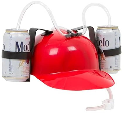 Framan Casco con soporte para bebidas y tubo para beber (Rojo)