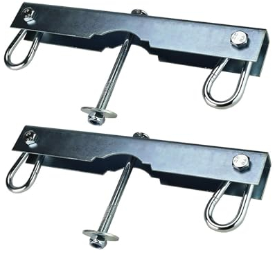 h2i Doppel Schaukelhakenl | Stahl verzinkt | M12 x 160 mm | 1 Stück | für Rund & Vierkantbalken | stabiler korrosionsbeständiger Doppelschwinghaken für Duo-Schaukel Schiffschaukel & Gondelschaukel