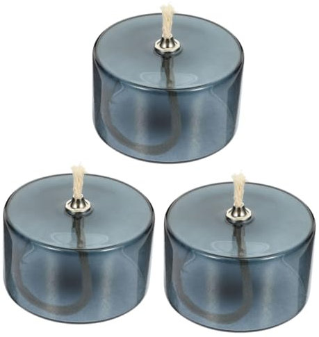 HOMOCONO 3stücke Nachfüllbare Öllampe Aus Glas Mit Elegantem Design Für Innenräume Hochzeiten Und Dekoration Kreative Glasöllampe Für Romantische Abende Tiefgrau Mit Metalllichtkern