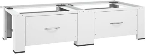 Double colonne pour machine à laver et sécher avec tiroirs Blanc