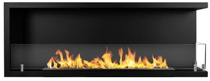 Camino a Bioetanolo da Incasso ad angolo 120x22,4x45 cm Sutri 120 DX Nero