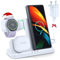 LK Wireless Charger for Samsung 3 in 1 Wireless Charging Station for Samsung S25 S24 S23 S22 S21 Ultra Plus FE Z Flip Fold 6/5/4 Note 20 10 Galaxy Watch 7/6/5/4/3/Active 2/1 Galaxy Buds 3/3 Pro White