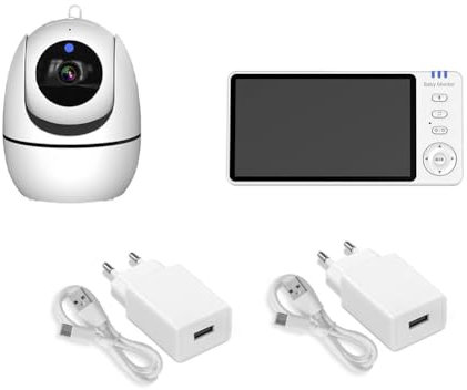 TYREE Monitor Video per 2,4 G Telecamere di Sorveglianza 355° con Schermo di Visualizzazione della Temperatura Smart Home Presa UE
