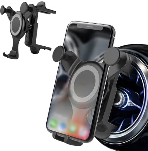 Car Phone Holder for Mercedes Benz C/E/S Mini Cooper Audi-TT Ford Jeep Adjustable Round Phone Car Vents Mount for All Circular Air Vents Compatible with iPhone 16/15/14 Pro Max Samsung Smartphone