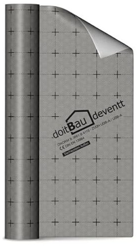 Unterspannbahn deventt 150 cm x 50 m = 75 m² mit Selbstklebestreifen 100 g/m² Unterdeck- und Schalungsbahn