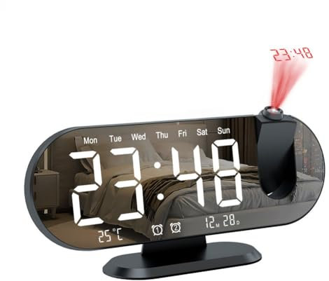 Vkyipg Mini 4K Clock Camera LED Digital Smart Alarm Clock Projection Supports Remote Viewing Mobile Detection Mini Camera