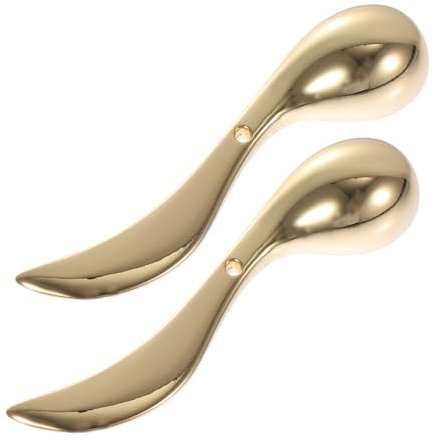 VALICLUD 2 Pezzi bastoncino di crema per gli occhi paletta per crema per gli occhi asta massaggiante cucchiaio di crema per gli occhi asta di bellezza Lega di zinco Golden