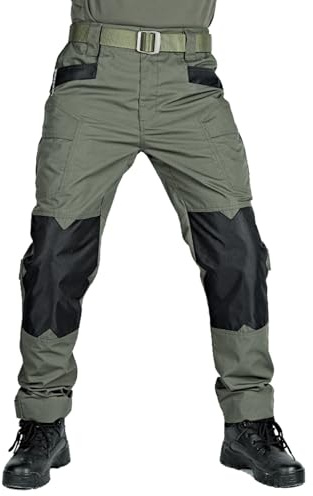 Deedlite Apexcargo Pantalon Tactique Moto Multipoche, Pantalon Apex Cargo Moto, Treillis Militaire Randonnée Chasse, Apex Cargo GID de Travail Homme Chantier (Vert Foncé,L)
