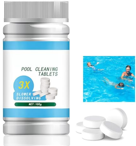 Pool Cleaning Tablet, Pool Reinigungstabletten 100pcs, Reinigungstabletten für Pool, Pool Cleaning Tablets, Sprudeltabletten zur für sauberes und hygienisches Poolwasser