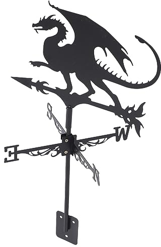 Toyvian Veleta Decorativa Dragón Halloween para Jardín y Techo, Hierro Resistente, Soporte Exterior para Indicación Dirección Viento, Decoración Patio y Granja