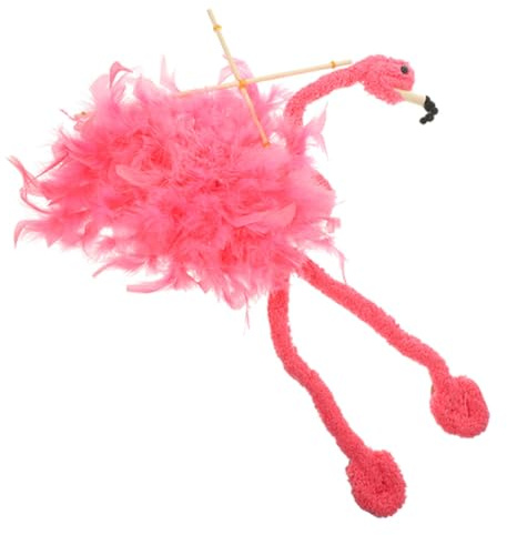 WHAMVOX Flamingo Marionette Handpuppe aus Leichtem Strapazierfähigem Material für Puppentheater und Bühnenauftritte Interaktives Tier Erwachsene und Farbenfrohes Dekorationsobjekt