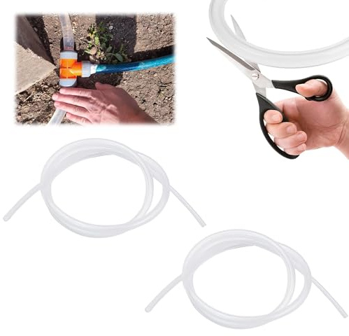 2 Stück 2mm x 4mm Silikonschlauch, Flexibler Lebensmitteltaugliche Schläuche 2 Meter, Silikonschlauch Transparent für die Übertragung von Wasser Luft Öl (Innen: 2 mm Außen: 4 mm)