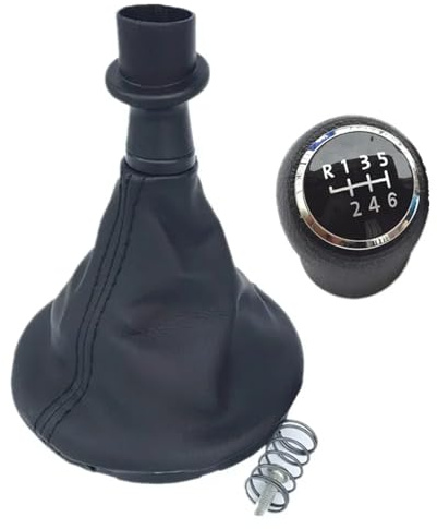 Manueller Schaltknauf passend für VW Transporter für Multivan Caravelle T5 2003 2004 2005 2006 2007 2008 2009 2010, 6-Gang-Schaltknauf (schwarz, 6-Gang) (schwarz, 6-Gang)