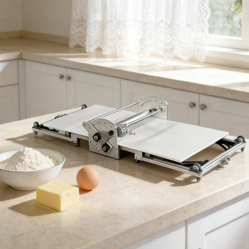 Macchina per Tirare La Pasta Sfoglia Elettrica E Compatta,Sfogliatrice Da Banco Con Design Innovativo Pieghevole,Regolazione Spessore 2-30 Mm,Per Preparare Pizza,Pasta Fresca,Biscotti