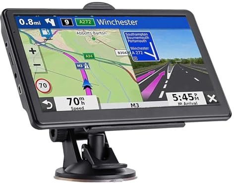 Jeu de Voiture sans Fil Système de Navigation GPS pour Voitures et camions avec écran Tactile 7 Pouces, Cartes 2025 Instructions vocales