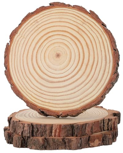 TIDTALEO Dalles Extérieures en Bois Lot de 3 pour Chemin de Jardin Pavés Ronds 18-20 CM Diamètre Décoration Jardin et Allée Extérieure