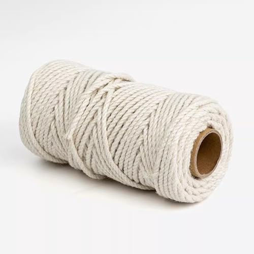 Cuerda de sisal para gatos, cuerda de cáñamo de sisal natural para árbol de gato, agrupación de jardín, reparación, embalaje de manualidades, proyecto de bricolaje (4 mm x 50 metros, blanco roto)