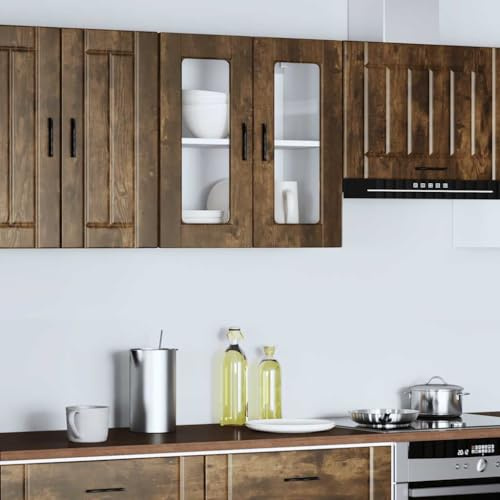 Lumanois Armario de Pared para Cocina Puerta Cristal Porto Roble Ahumado,Mobiliario,Armarios y Almacenamiento,Armarios de Cocina,15.55kg-854152