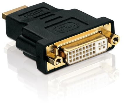 HDSupply Adaptateur DVI Mâle vers HDMI Femelle, Plaqué Or, FullHD, 1080p, Noir