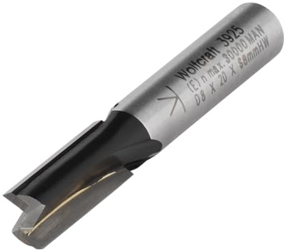 Wolfcraft 3925000 HM-spårfräs, 8 mm axel Ø 8 x 20