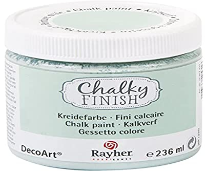 Rayher Chalky Finish Peinture à la Craie pour un Style Shabby-Chic & Vintage, 236 ml, 7,3 x 7,3 x 7,8 cm, Peinture pour Meubles et Murs, Jade