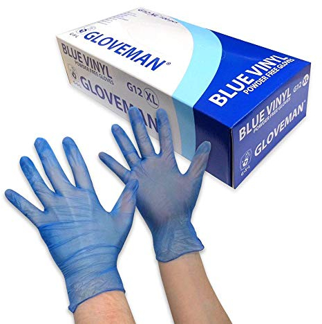 2 x Boxes of Gloveman Blue Powder Free Vinyl AQL 1.5 Medical Gloves - Medium