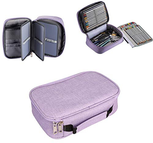 LONTG Large Colored Pencil Case Big Capacity Pen Bag Multi-Layer Pencil Case Pen Organiser Zipped Art Supplies Storage Pouch Case for Artist Students Sketch Drawing Pencils Holder 72 Slots