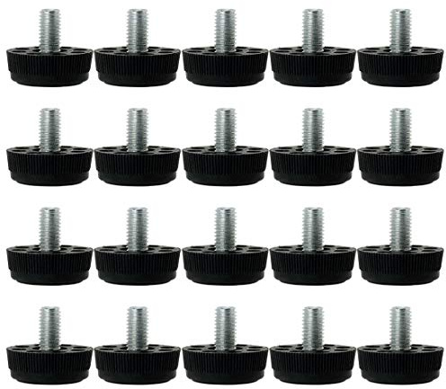 Sourcingmap M8 x 13 x 30mm Furniture Glide Leveling Feet Adjustable Leveler Floor Protector for Home Restaurant Table Leg 20 Pack