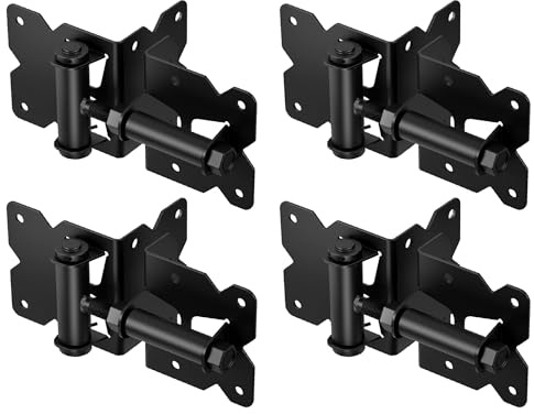 ZEKOO Torbänder selbstschließend für Vinyl- und PVC-Zäune mit Verriegelung schwarz und weiß Schwarz Zwei Set
